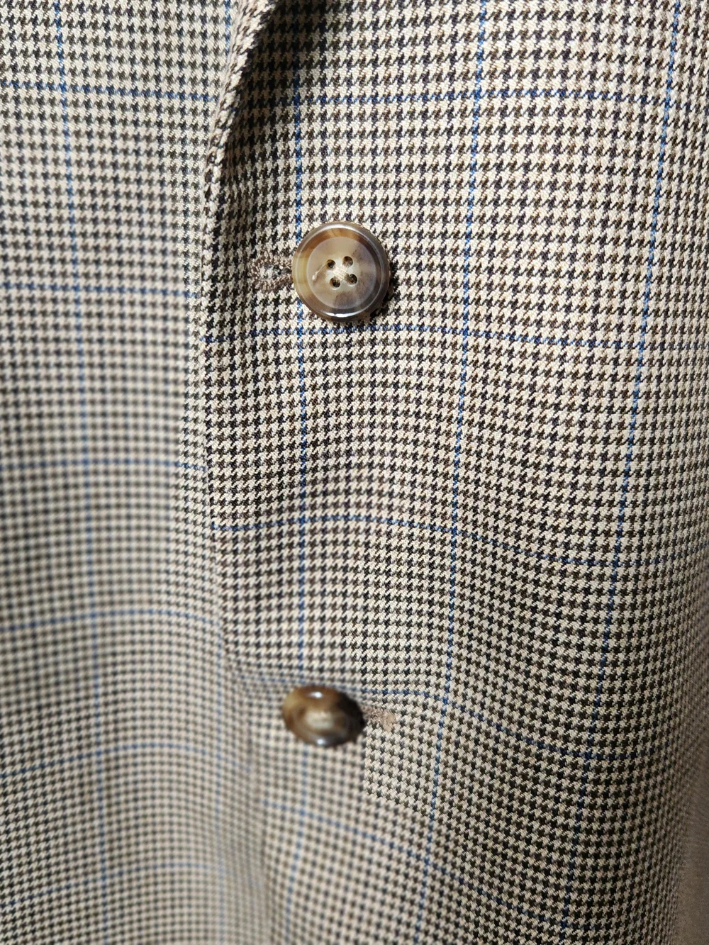 Lauren Ralph Lauren Mens 48R Tweed Look Houndstooth Blazer Tan Brown Sport Coat